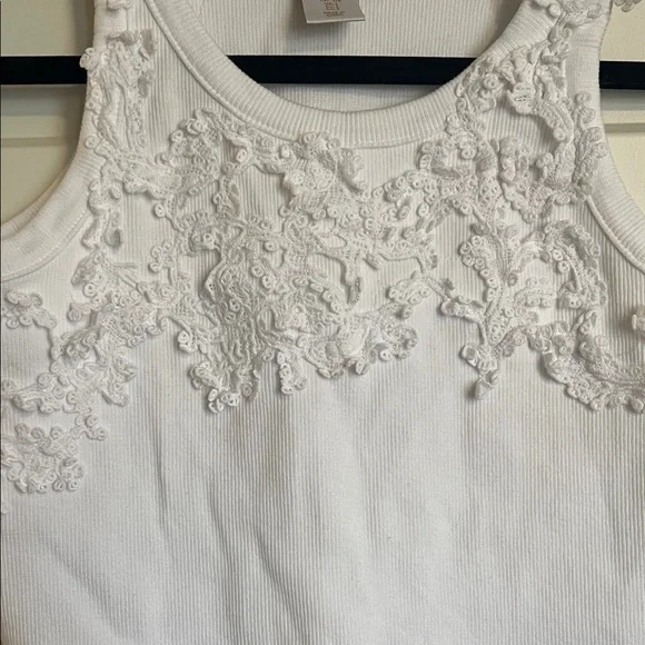 Caroline Constas White Embroidered Tank Top - Picture 2 of 3